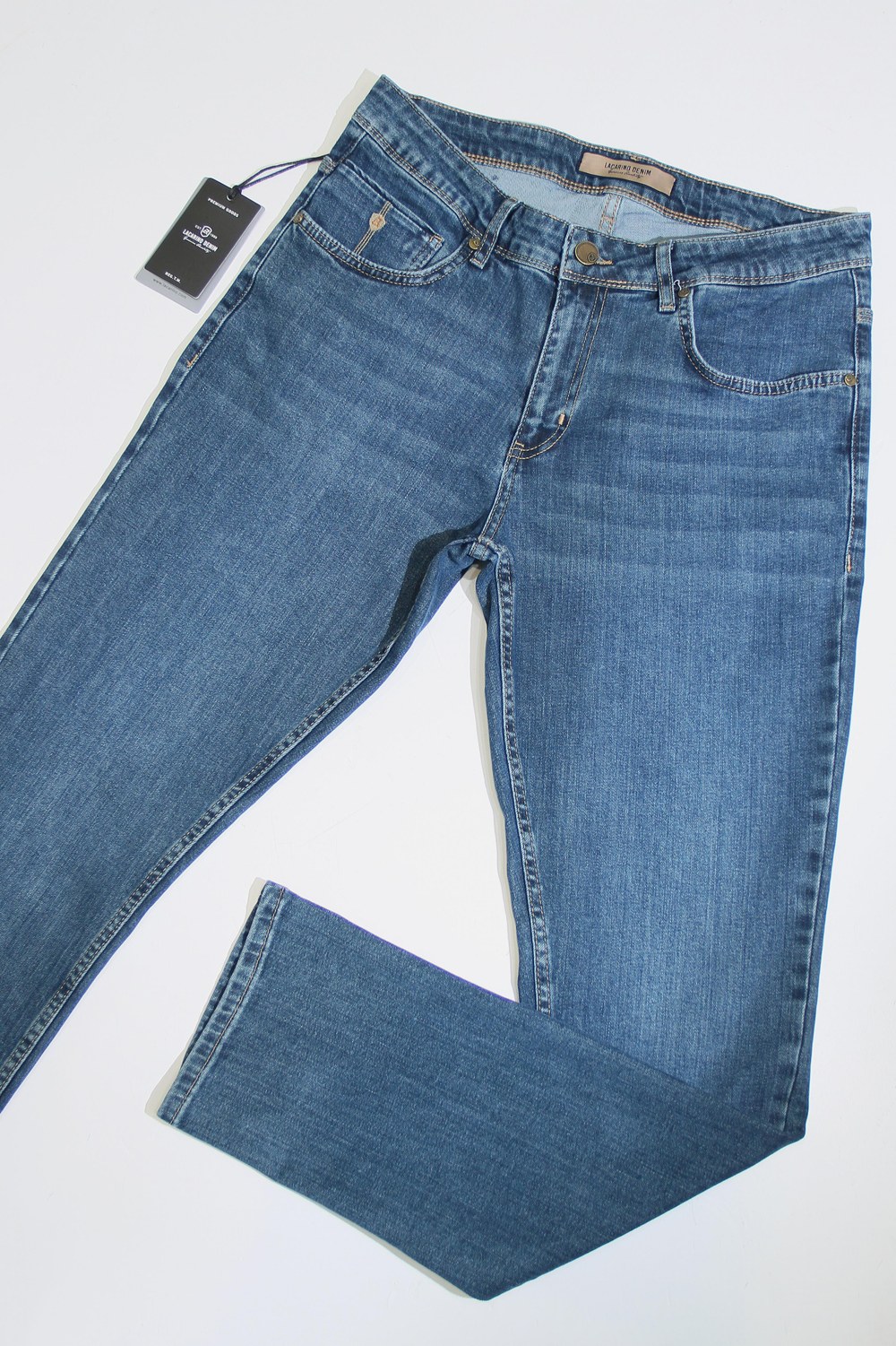 Yüksek Bel Dar Paça Green Jean Pantolon