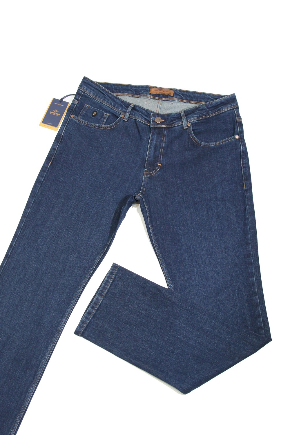 Yüksek Bel Battal Kesim Boru Paça Dark Blue Erkek Jean Pantolon