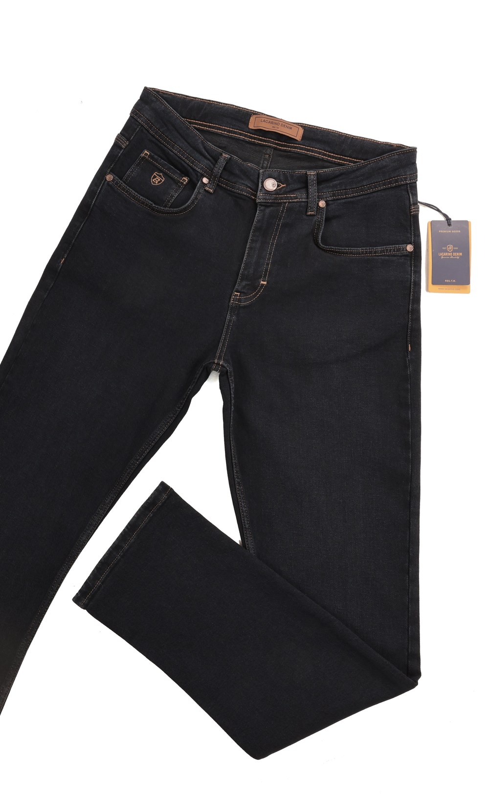 Yüksek Bel Boru Paça Ek Beden Blue Black Erkek Jean Pantolon