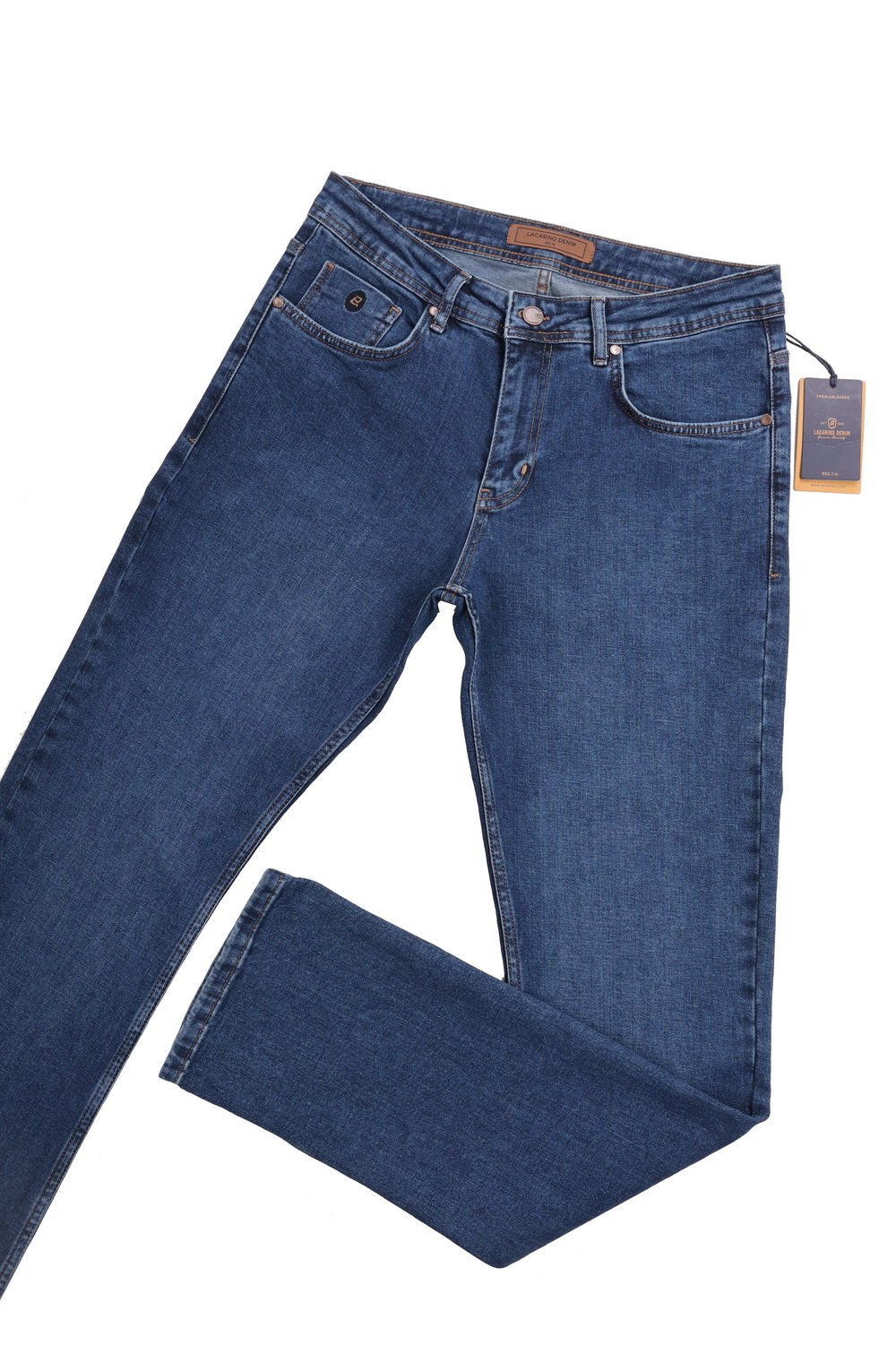 Yüksek Bel Boru Paça Ocean Blue Erkek Jean Pantolon