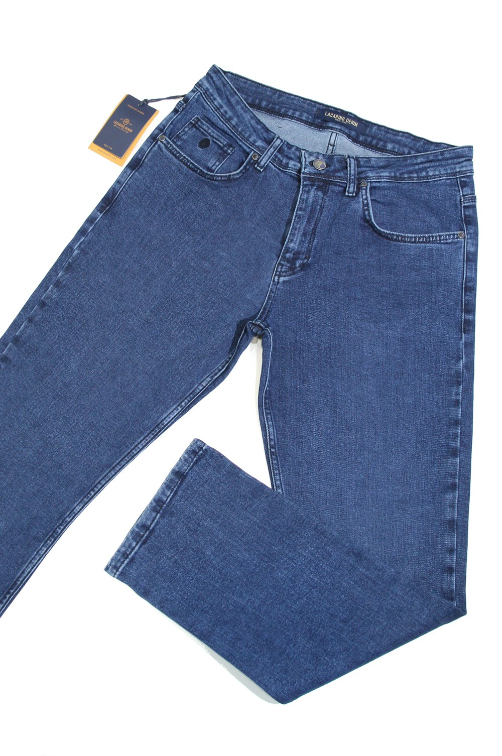 Yüksek Bel Boru Paça Ocean Blue Erkek Jean Pantolon