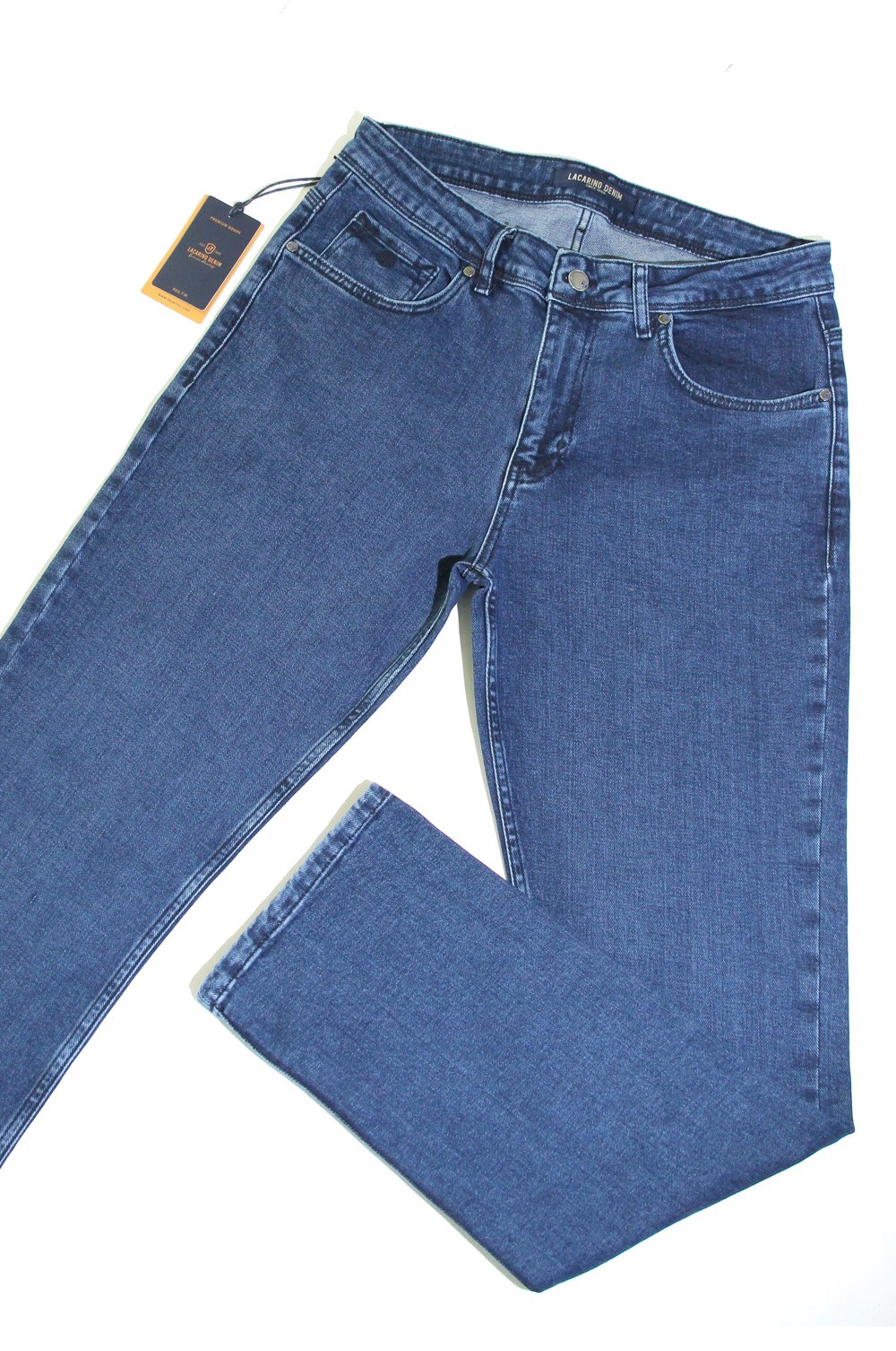 Yüksek Bel Boru Paça Ocean Blue Erkek Jean Pantolon