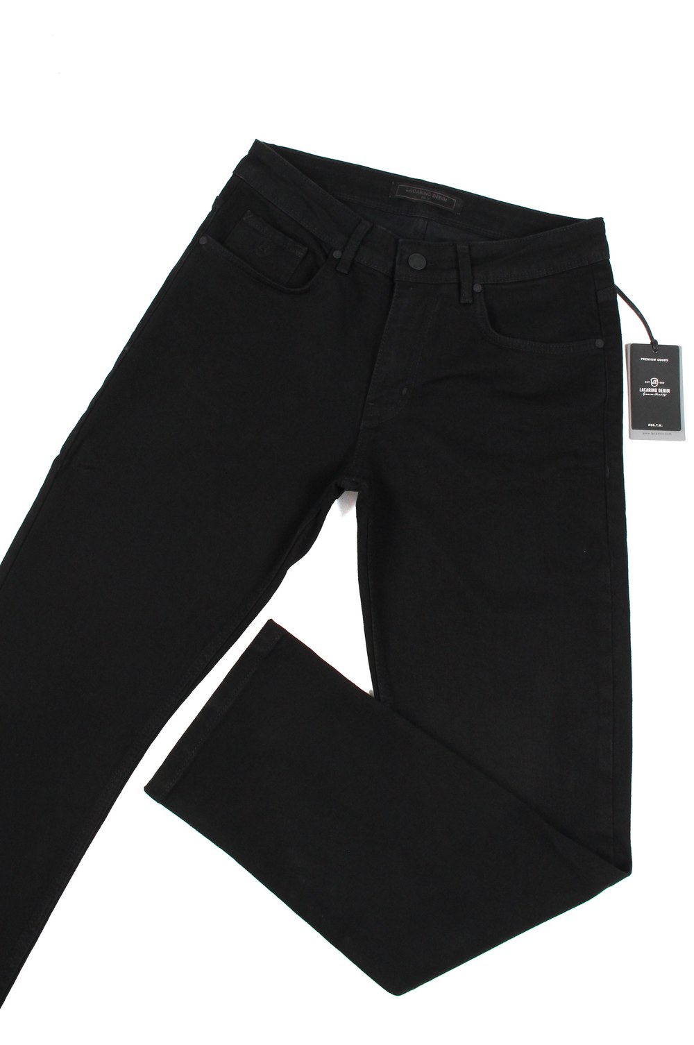 Yüksek Bel Boru Paça Black Erkek Jean Pantolon