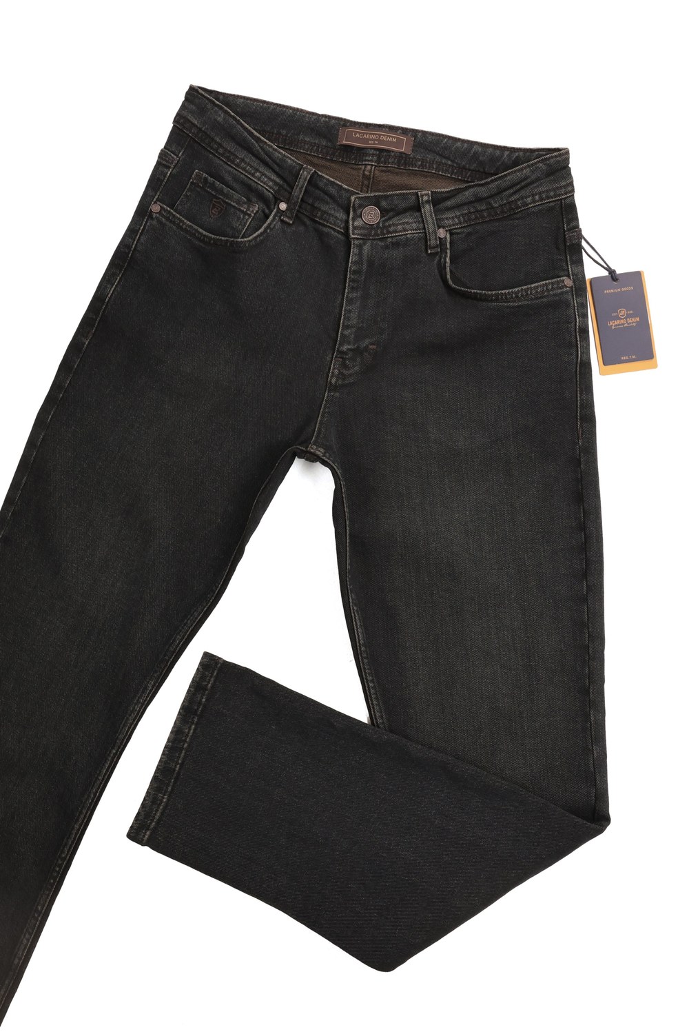 Yüksek Bel Boru Paça Od Brown Erkek Jean Pantolon