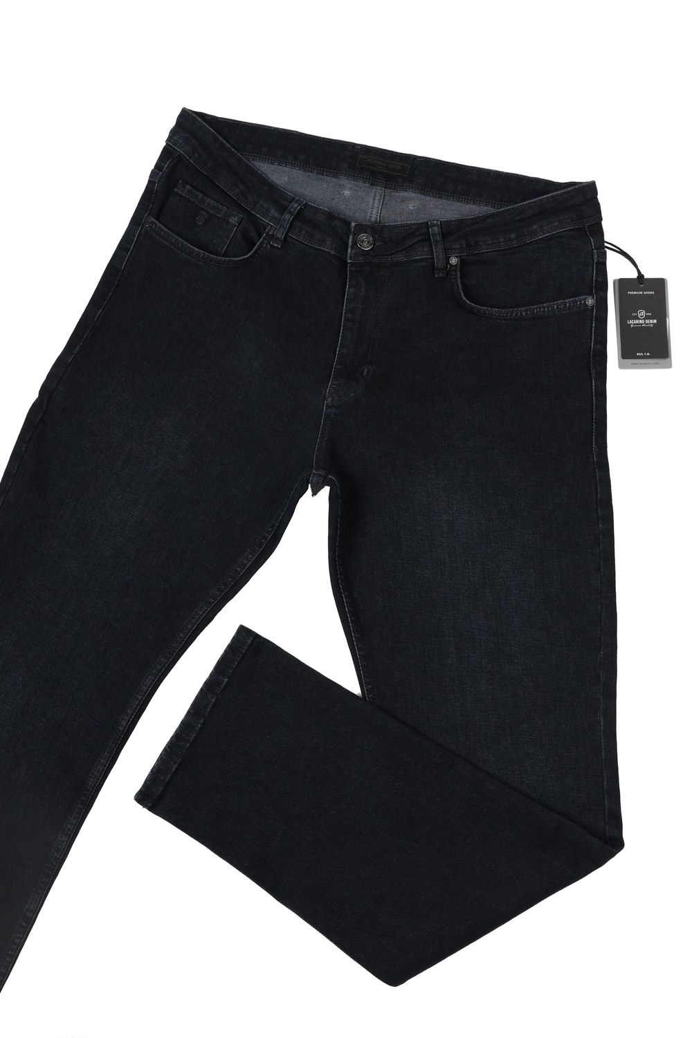 Yüksek Bel Battal Kesim Boru Paça Ebony Black Jean Pantolon