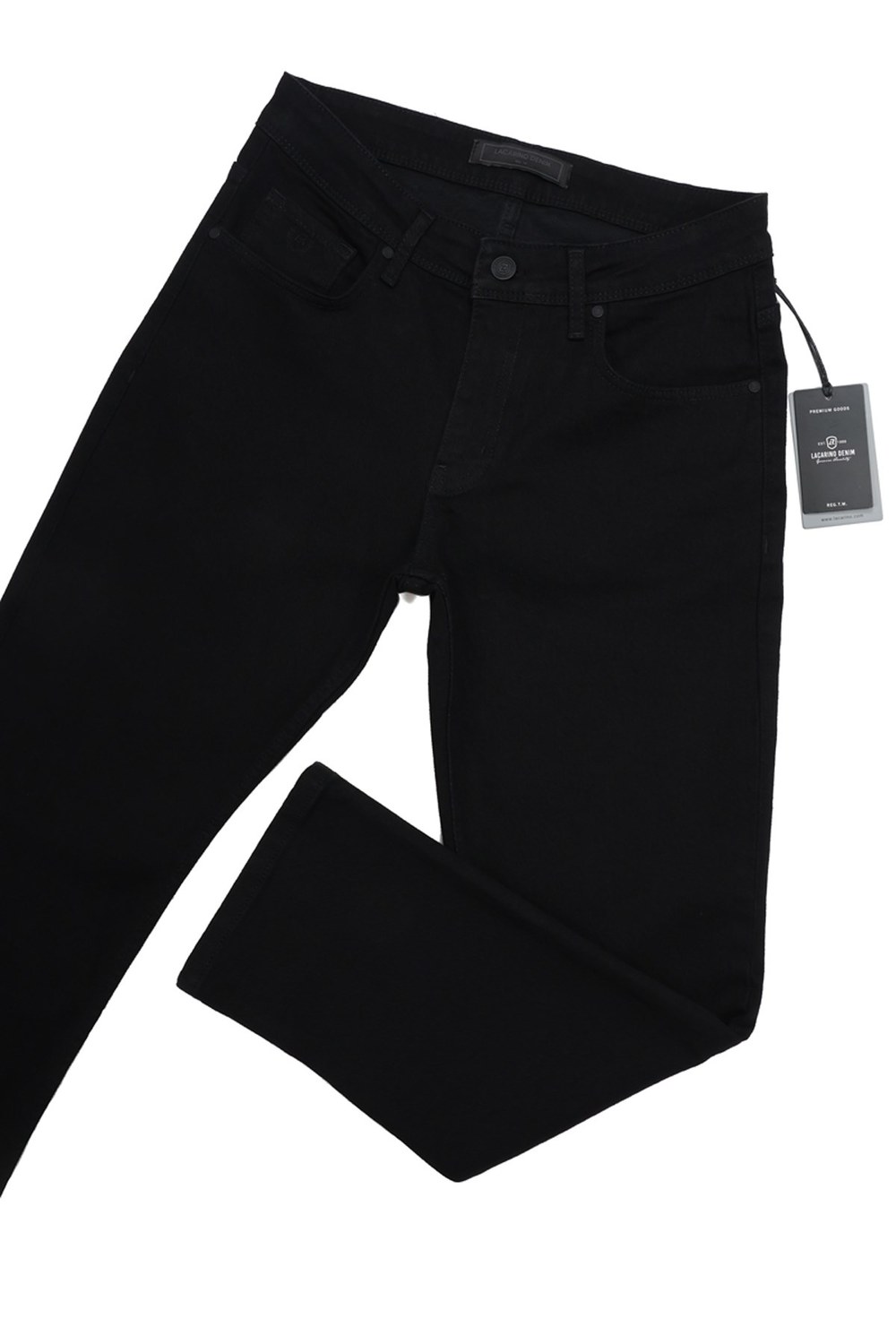 Yüksek Bel Boru Paça Black Erkek Jean Pantolon