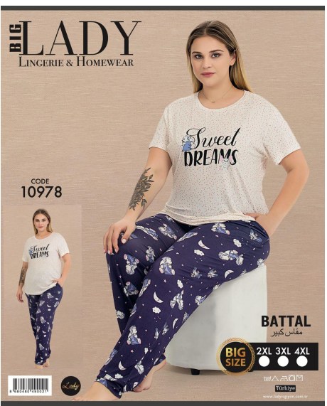 Battal Kısa Kol Pijama Takımı