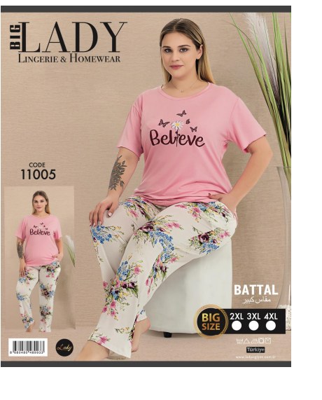 Battal Kısa Kol Pijama Takımı