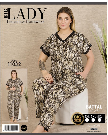 Battal Kısa Kol Pijama Takımı