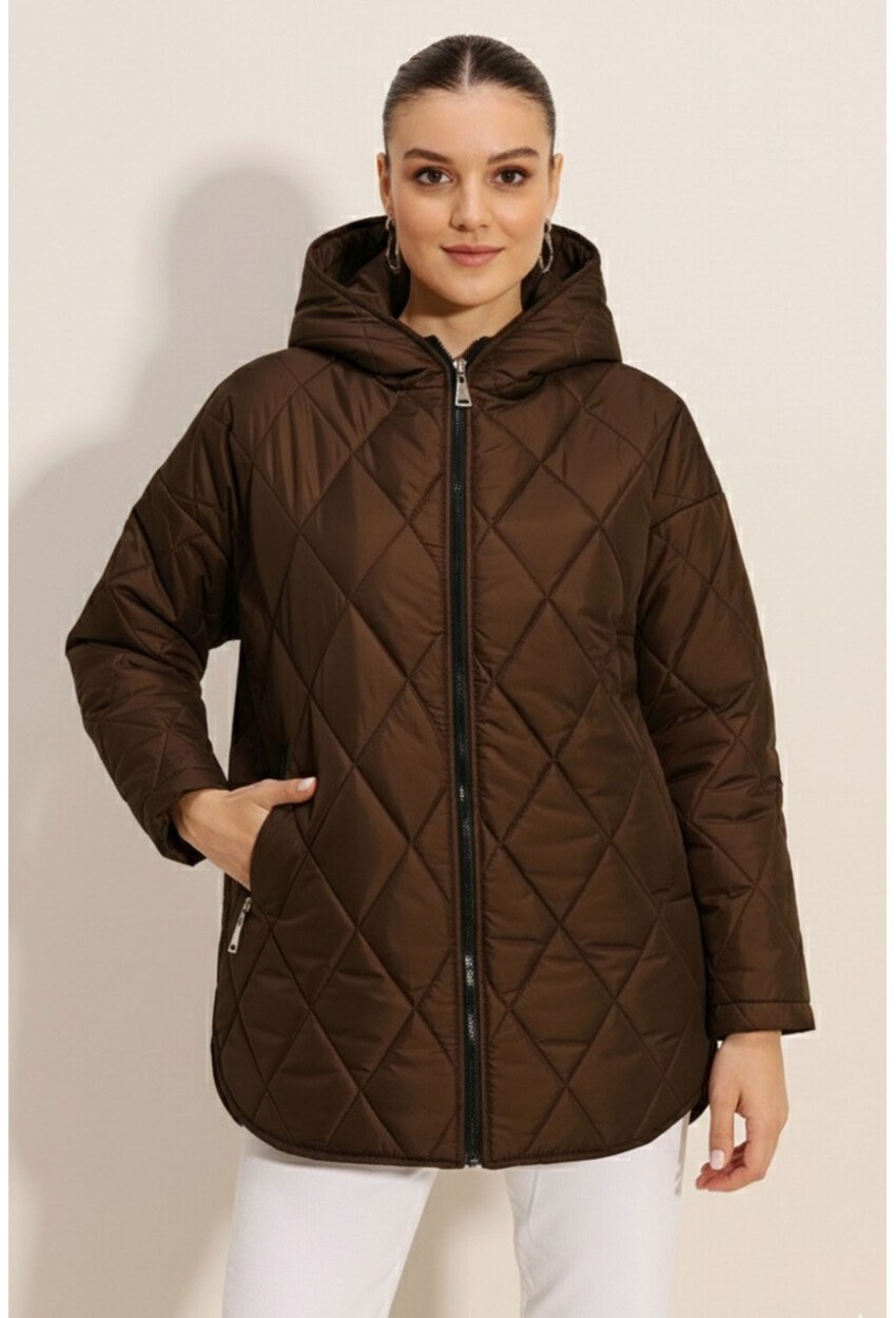 5181 Kapüşonlu Kapitone Mont