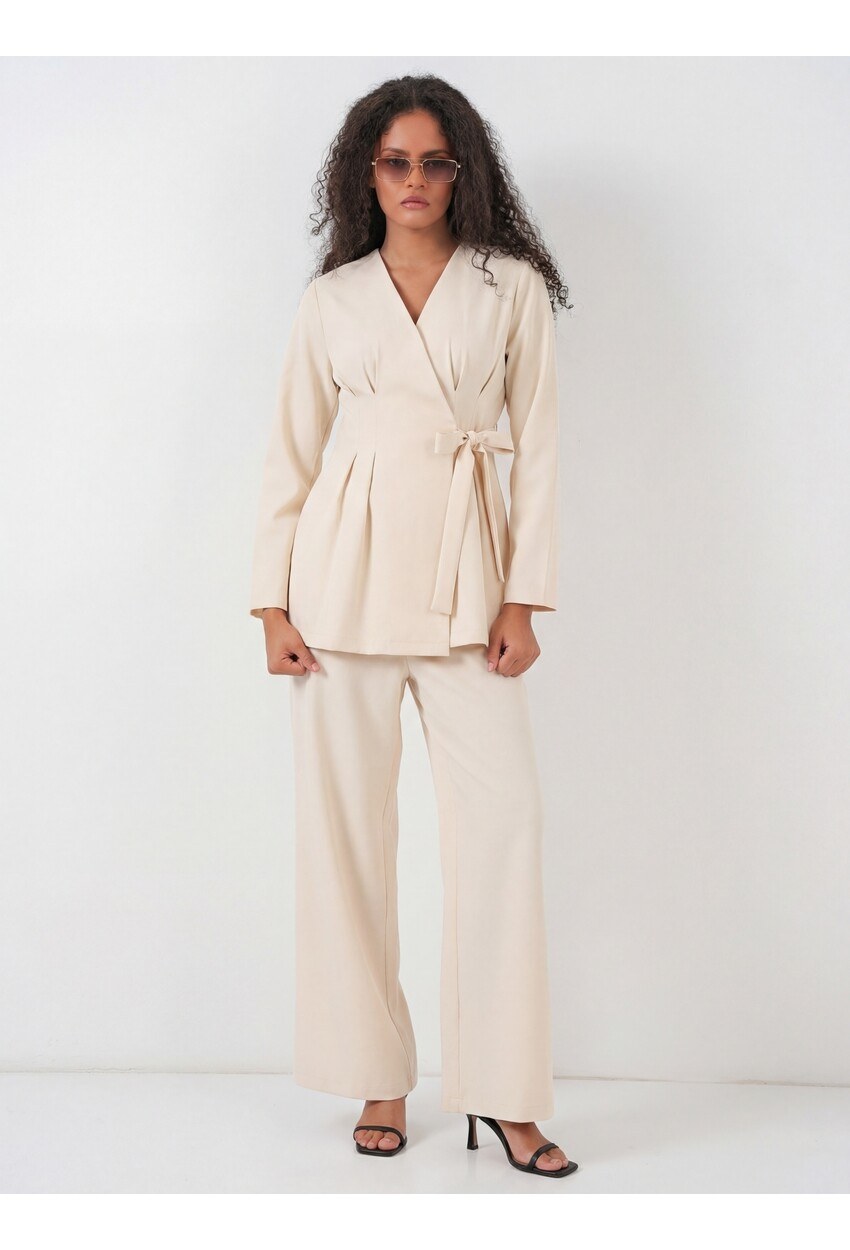 Kadın Kimono Pantolon Kumaş Takım 30054