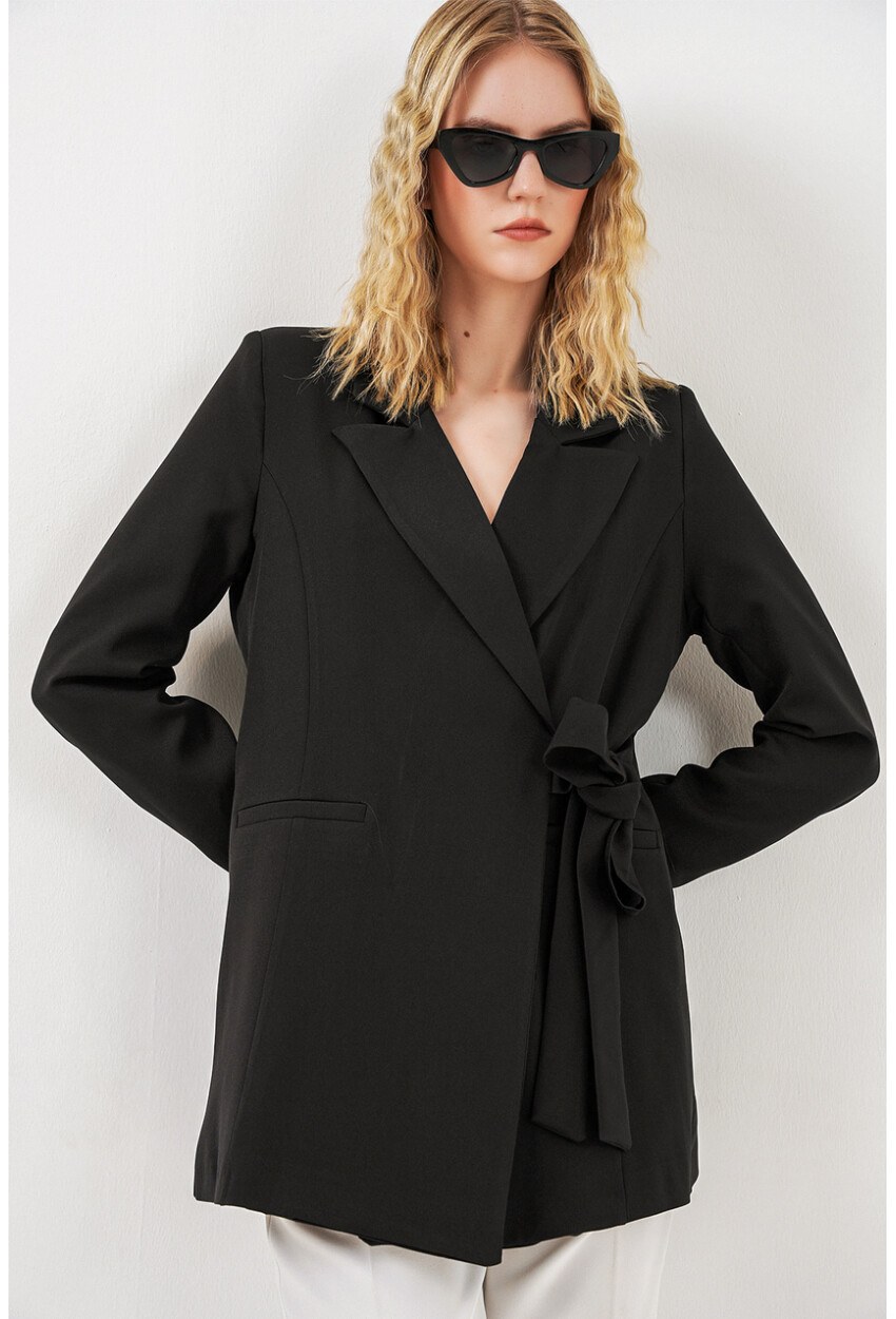 Kadın Yandan Bağlamalı Blazer Ceket 0750