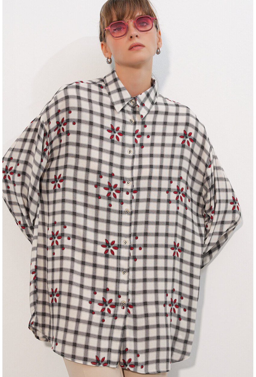 3900 Oversize Uzun Basic Gömlek