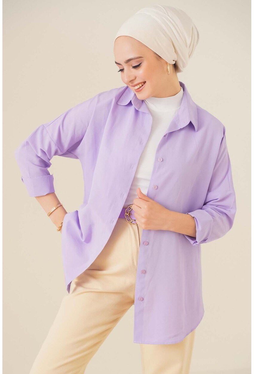 103901 Oversize Basic Tesettür Gömlek