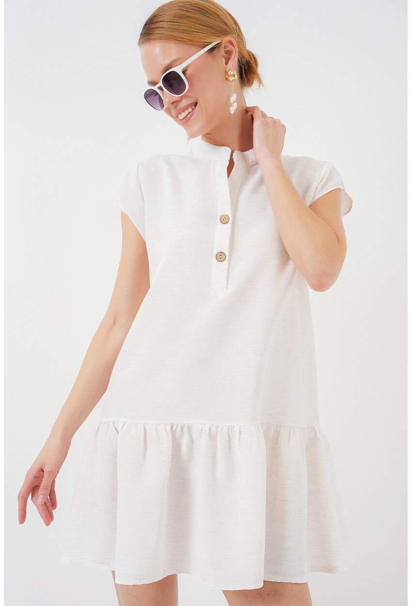 2425 Keten Mini Elbise