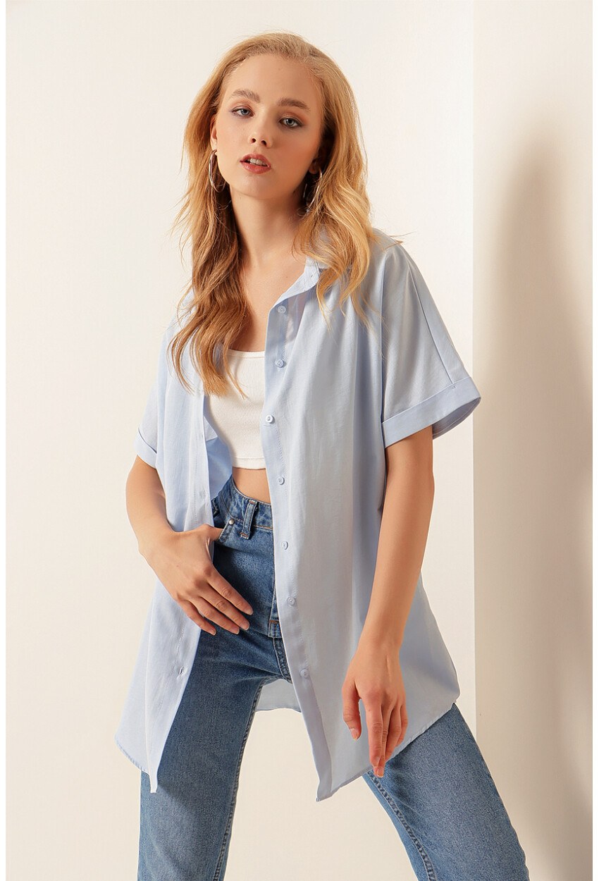 20120 Oversize Kısa Kollu Gömlek
