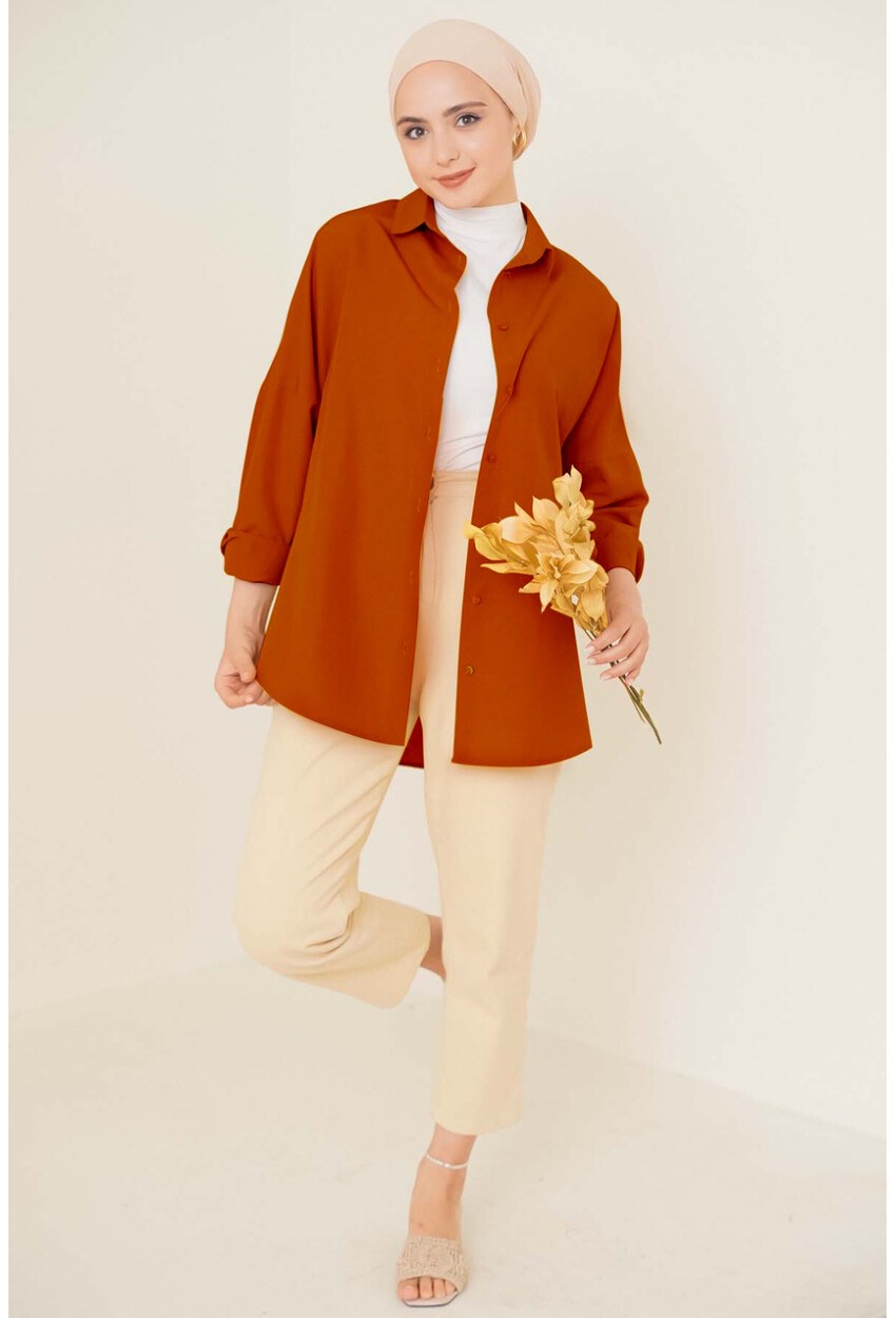103901 Oversize Basic Tesettür Gömlek