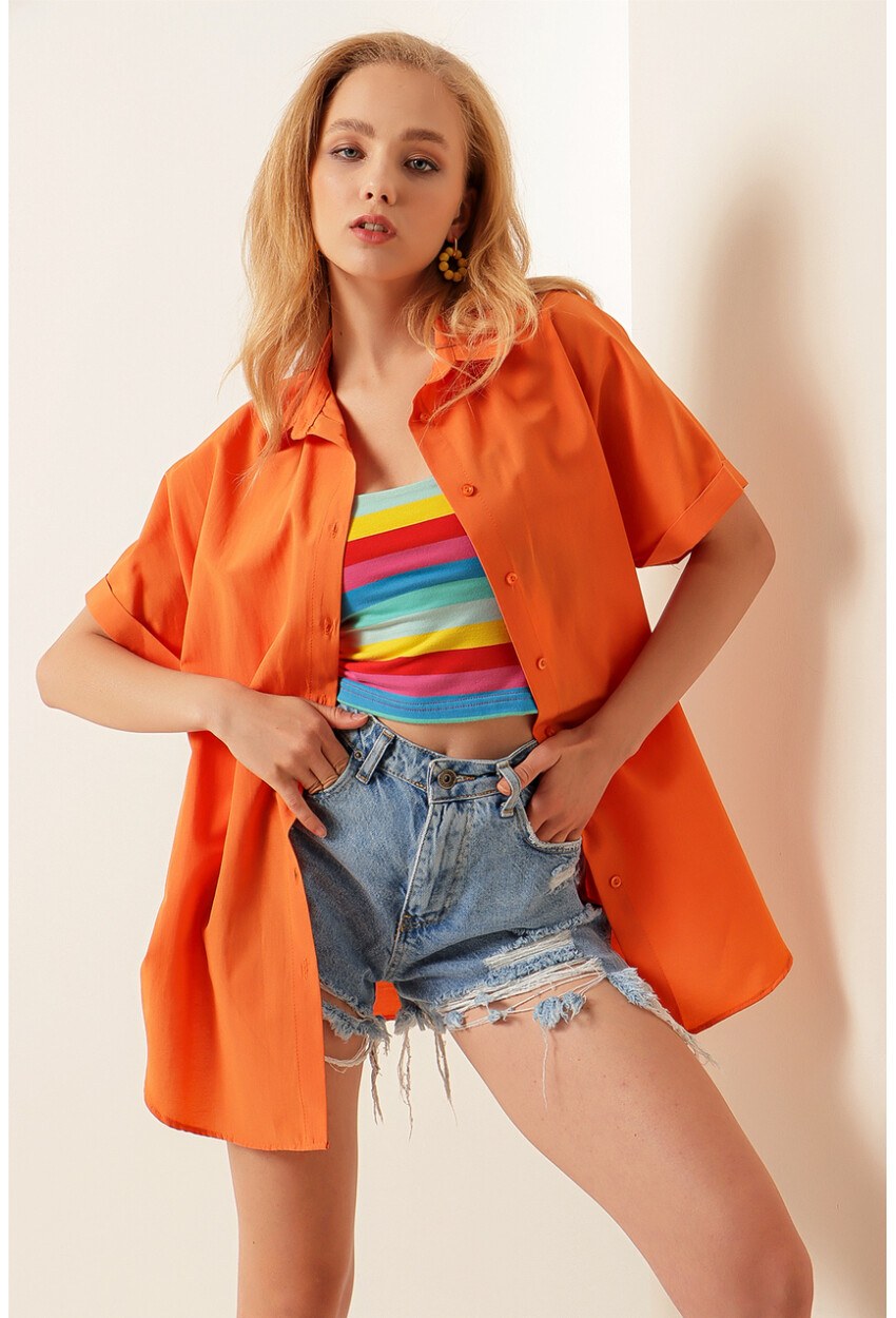 20120 Oversize Kısa Kollu Gömlek
