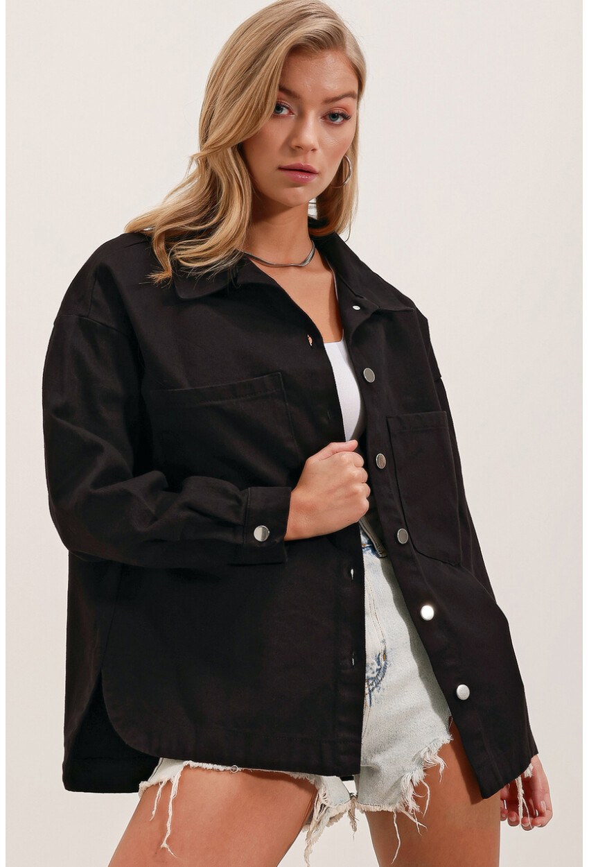 20192 Oversize Gabardin Gömlek Ceket