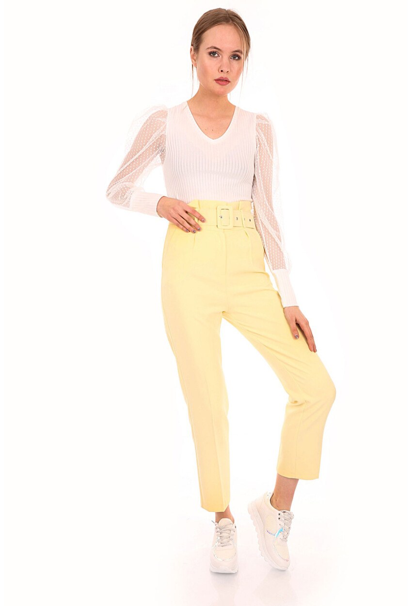 6464 Beli Kemerli Pantolon