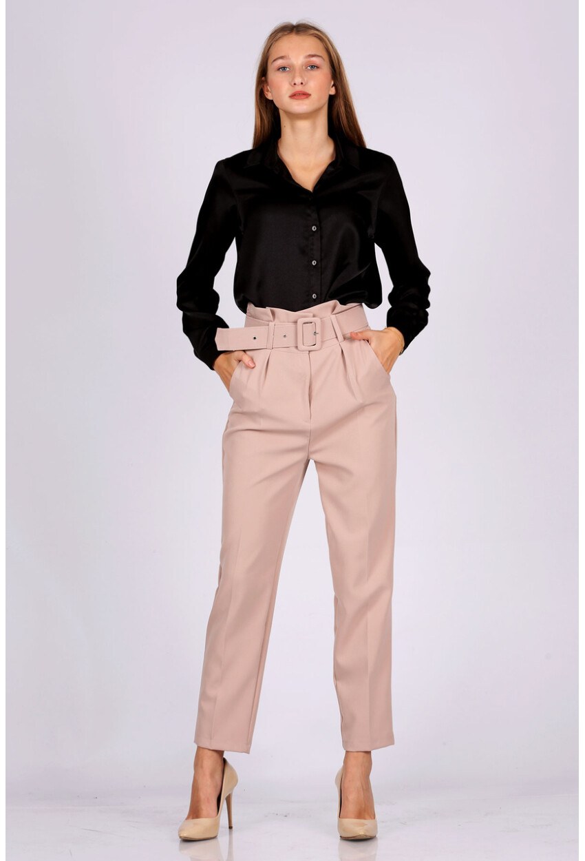 6464 Beli Kemerli Pantolon