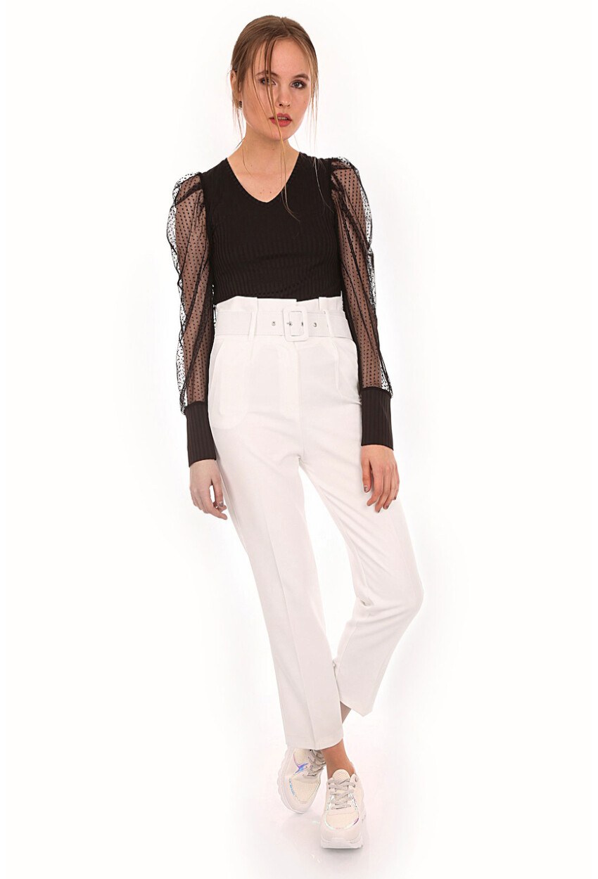 6464 Beli Kemerli Pantolon