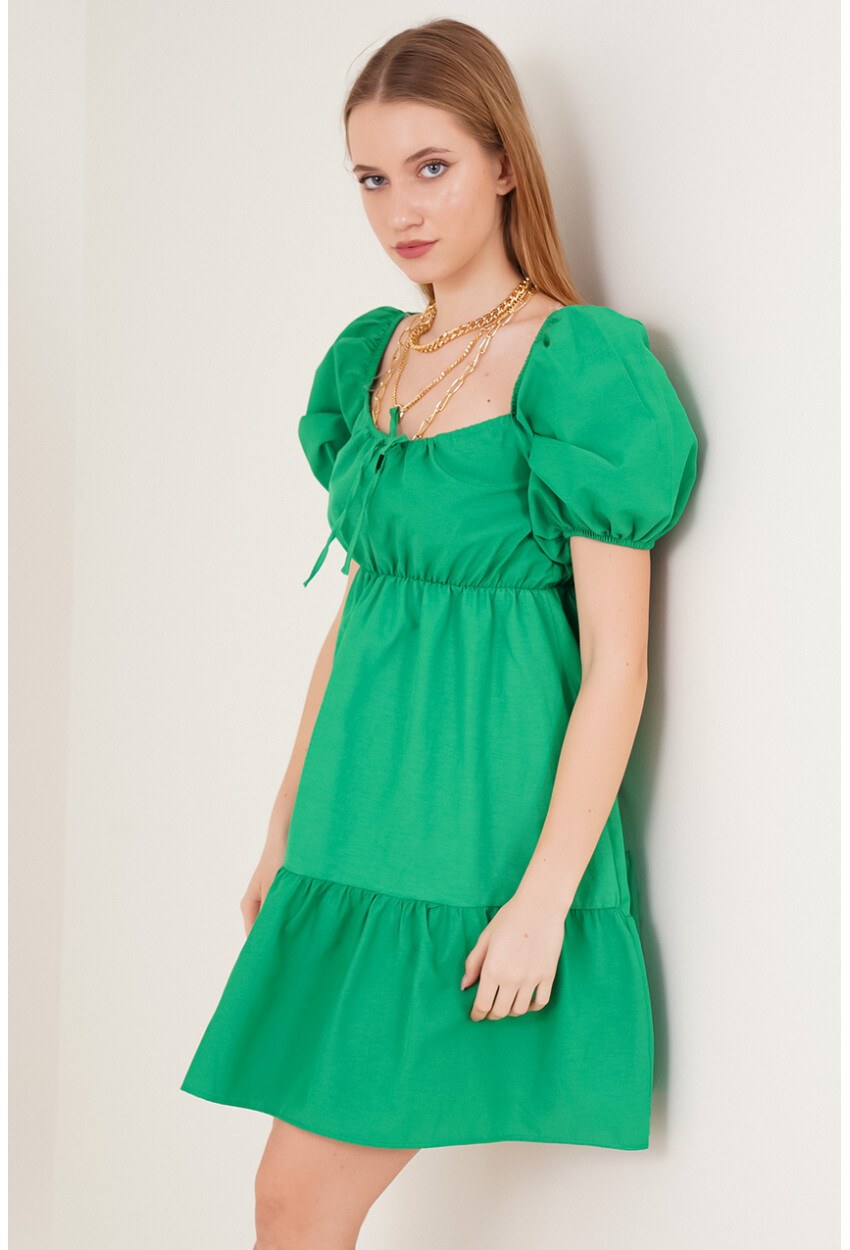 2351 Kloş Poplin Elbise