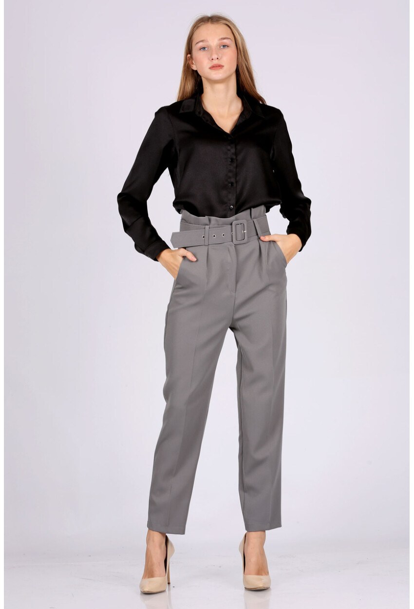 6464 Beli Kemerli Pantolon