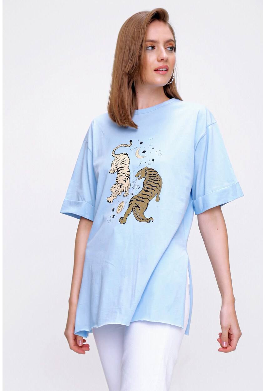4296 Kaplan Baskılı T-Shirt