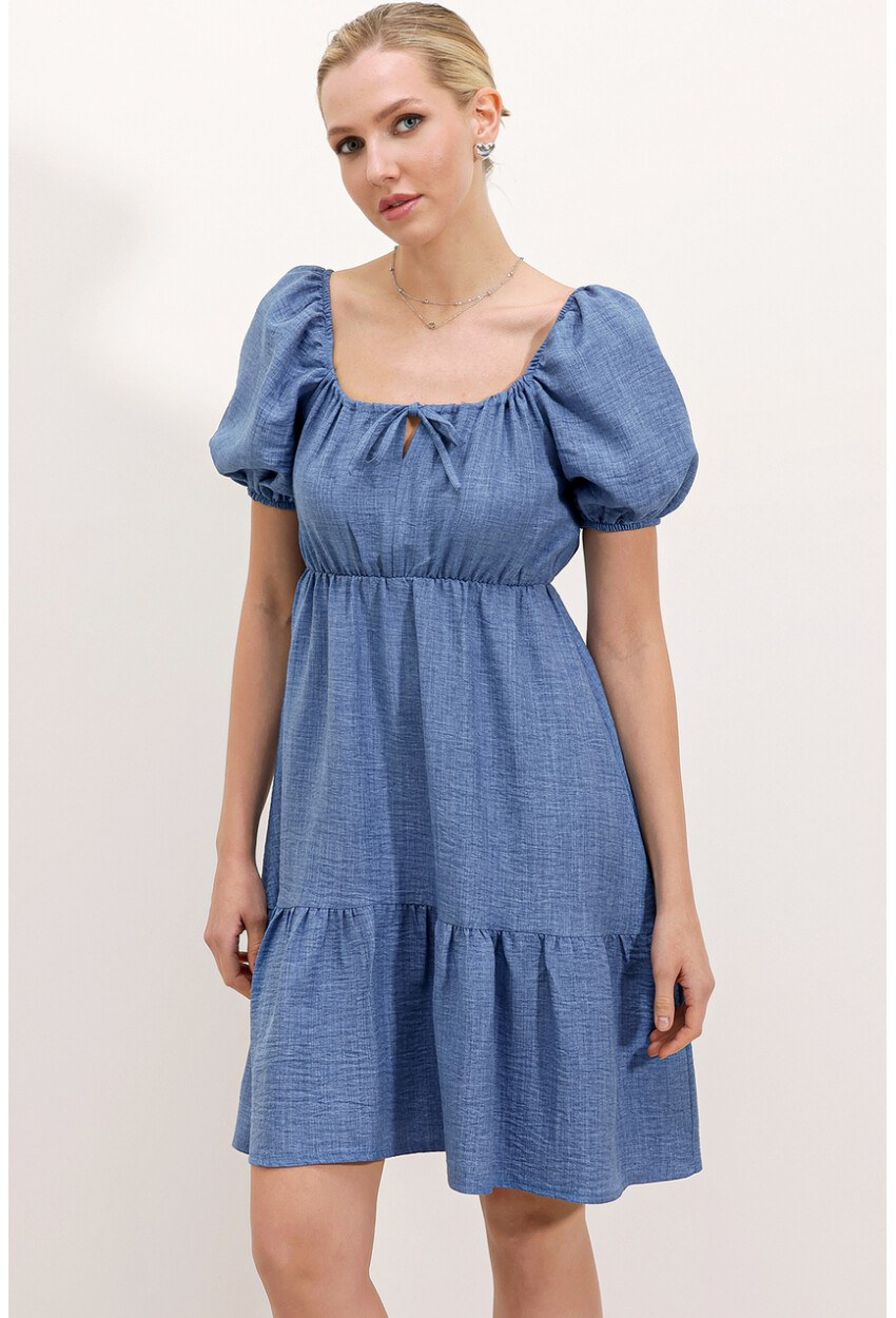 2351 Kloş Poplin Elbise