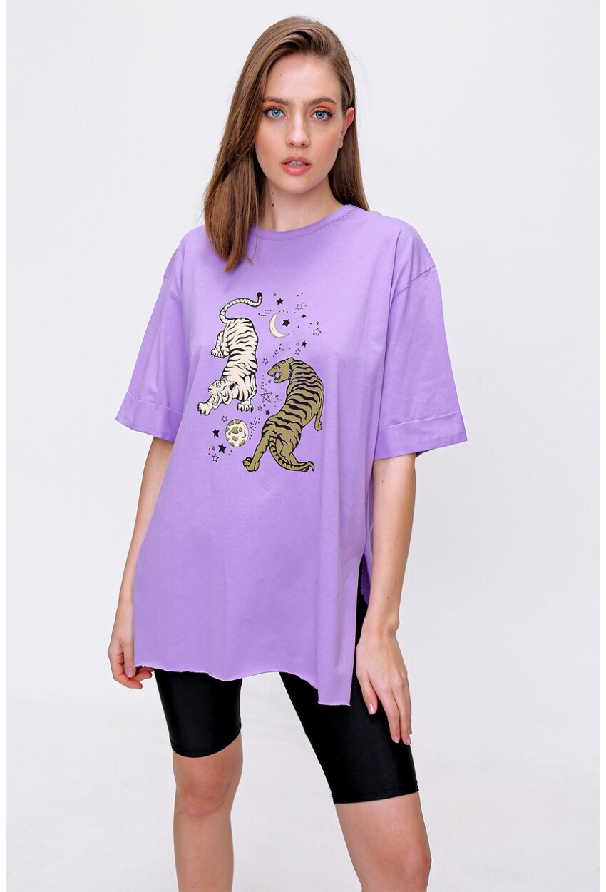 4296 Kaplan Baskılı T-Shirt