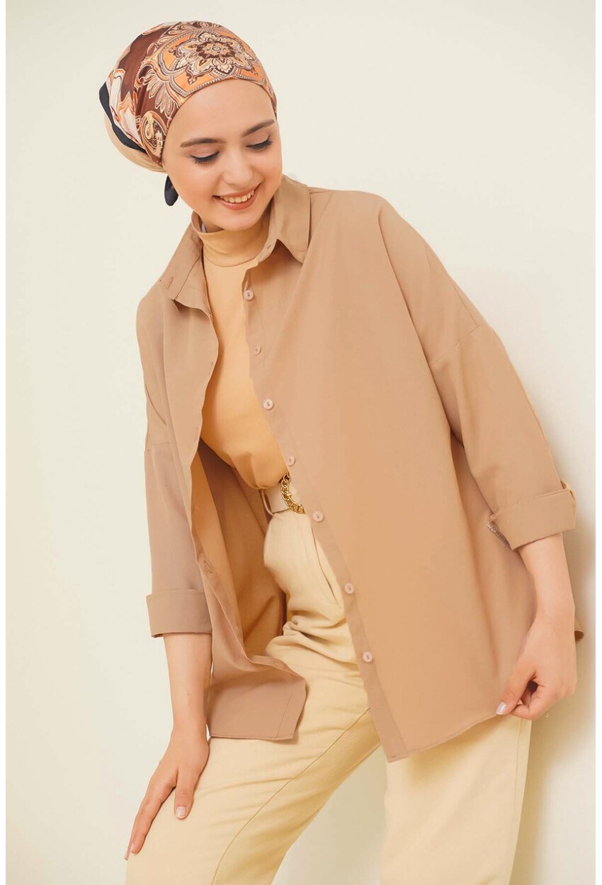 103901 Oversize Basic Tesettür Gömlek