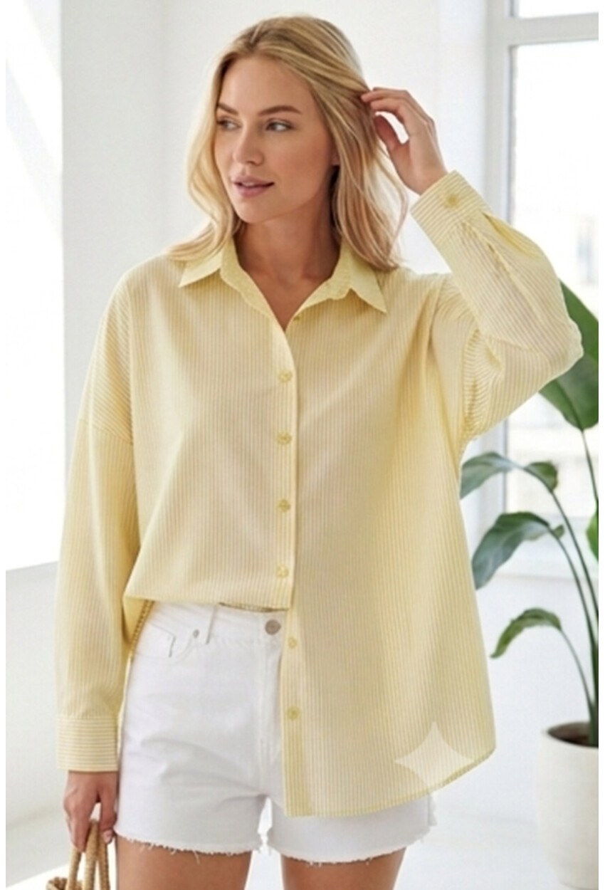 3900 Oversize Uzun Basic Gömlek