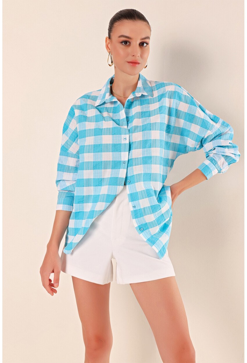 3900 Oversize Uzun Basic Gömlek