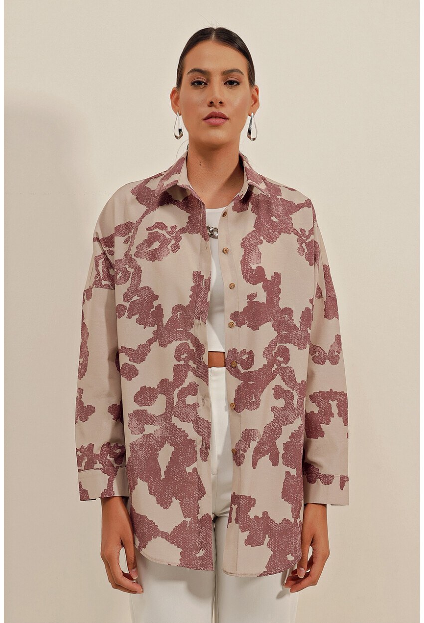 3900 Oversize Uzun Basic Gömlek