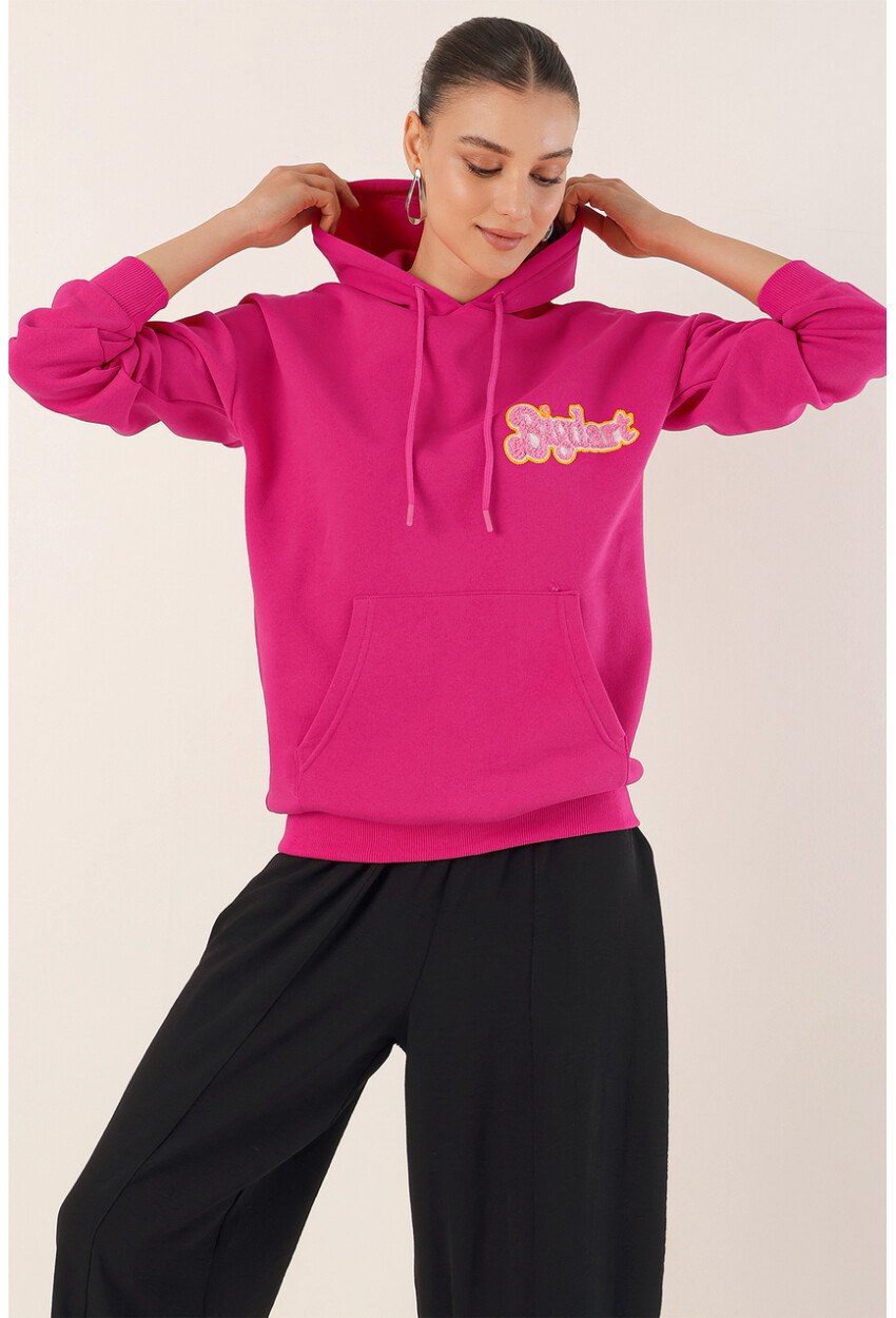 55424 Nakışlı Oversize Sweatshirt