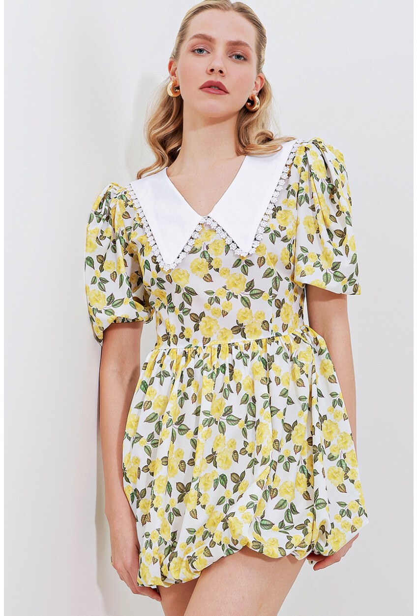 2478 Çiçekli Mini Elbise