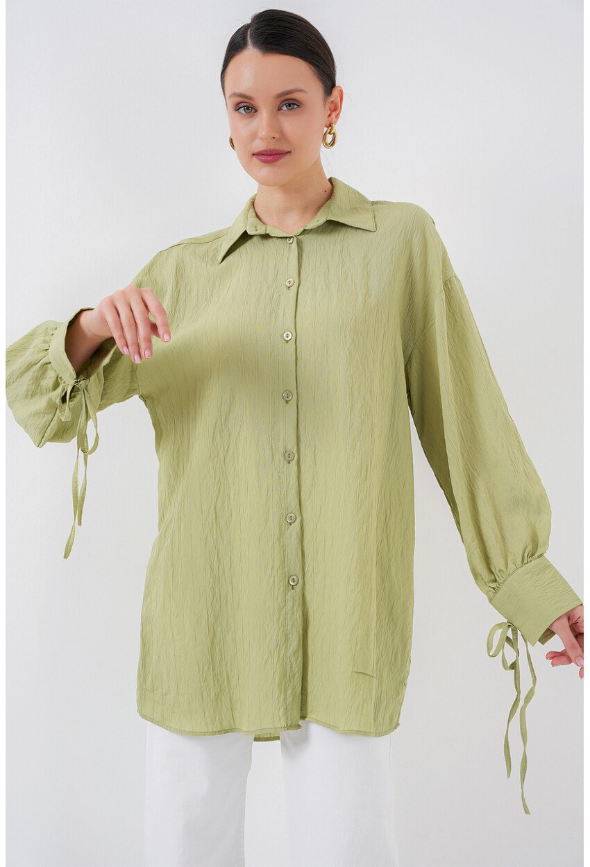 Kadın Oversize Bağcıklı Gömlek 5954