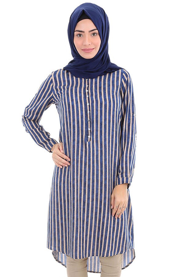 5607 Hakim Yaka Tesettür Tunik
