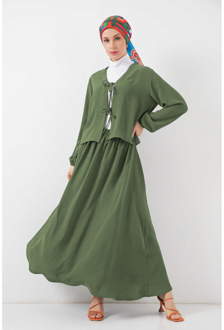 Kadın Ayrobin Kimono Etek İkili Takım 8047