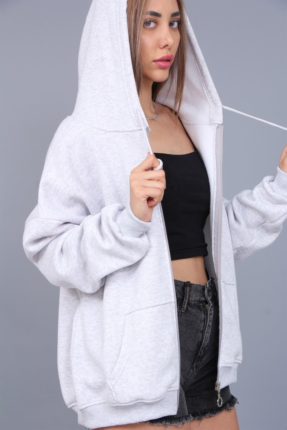 Fermuarlı Sweat (üç İplik)