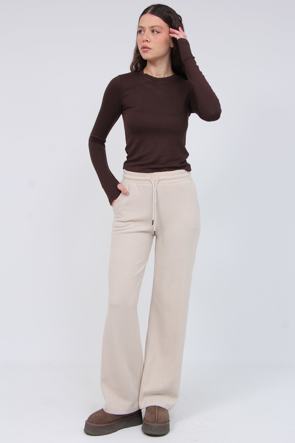 Selanik Örgü Bol Paça Pantolon