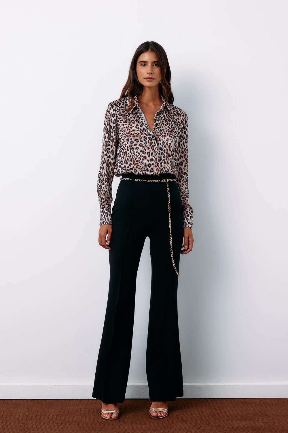 Zincir Kemerli Pantolon - Siyah