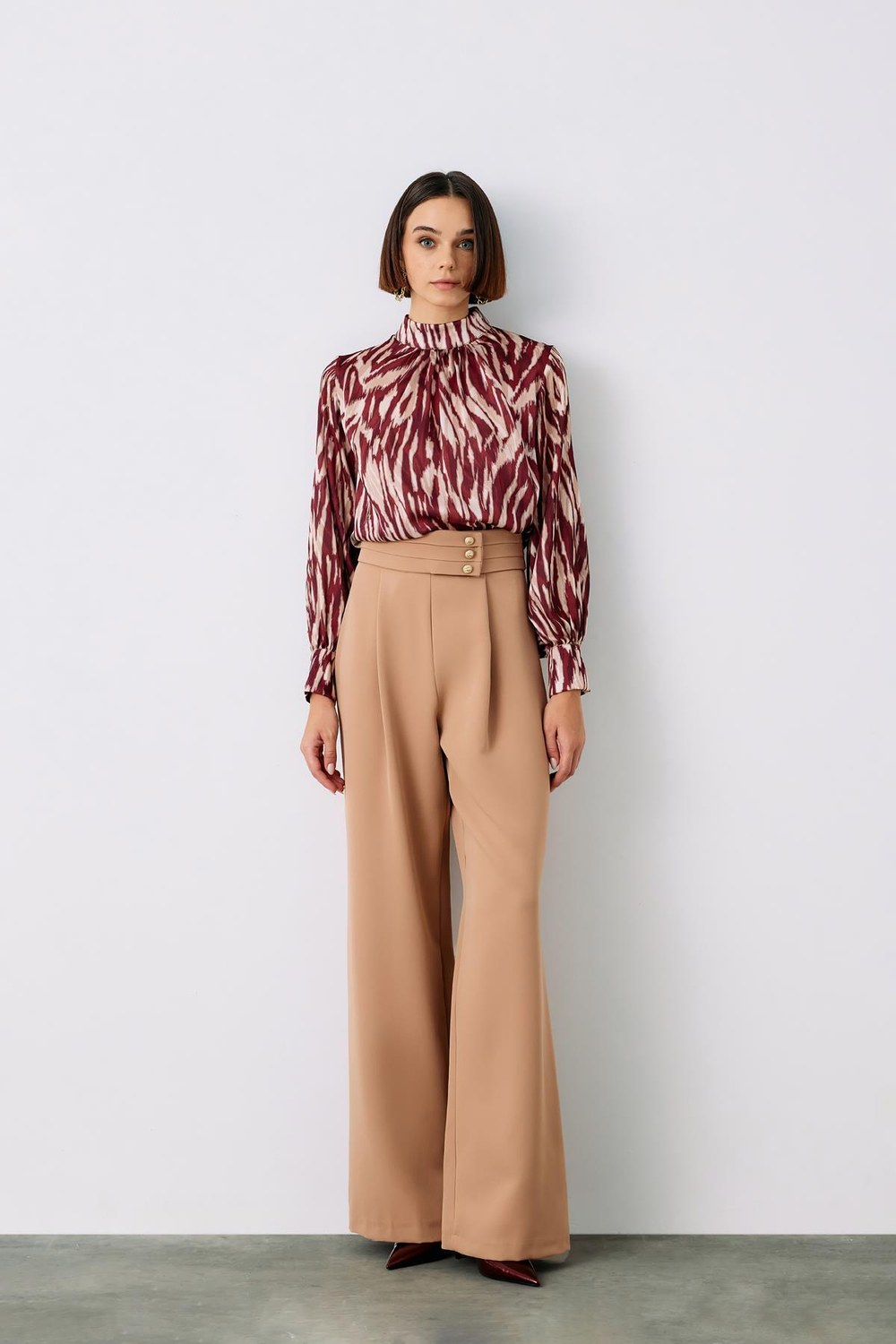 Bel Detaylı Pantolon - Camel