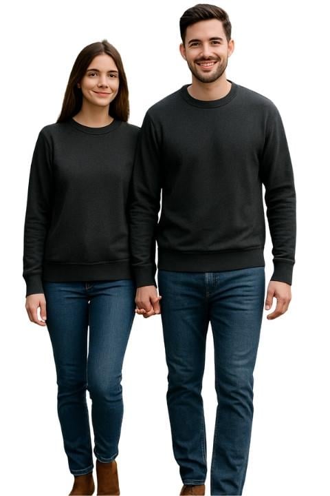 2 İplik Erkek Sweat - Siyah