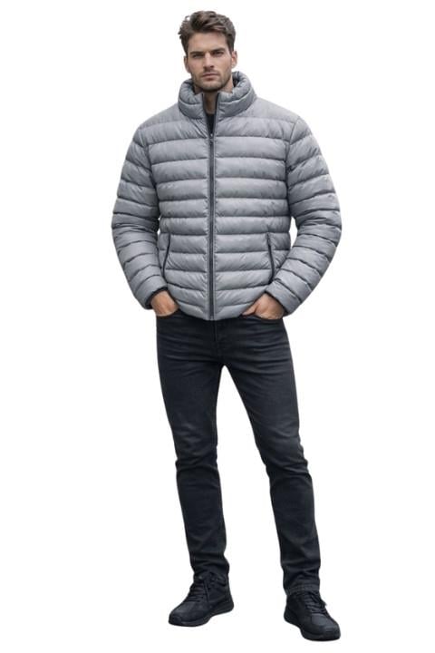 Erkek Şişme Mont - Gri