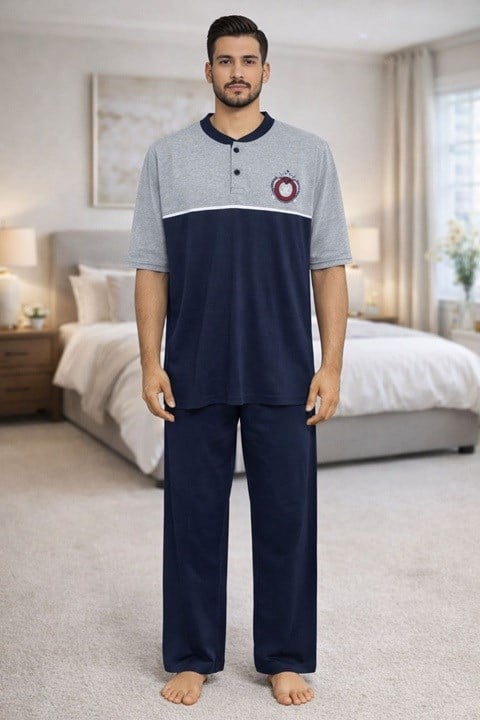 Erkek Süprem Kısa Kol Pijama Takımı - Hfz