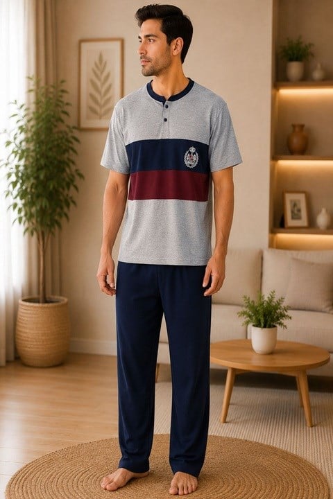 Erkek Kısa Kol Süprem Pijama Takımı - Hfz