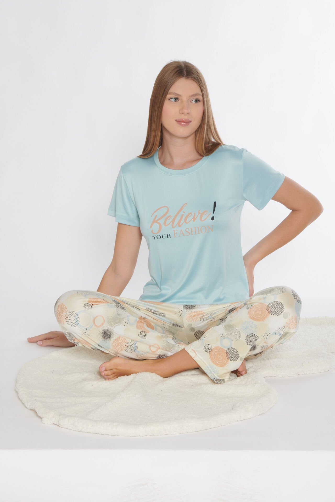 Alperi 780-310 (m-L-Xl-Xxl) Bayan Kısa Kollu Pijama Takım 4'lü
