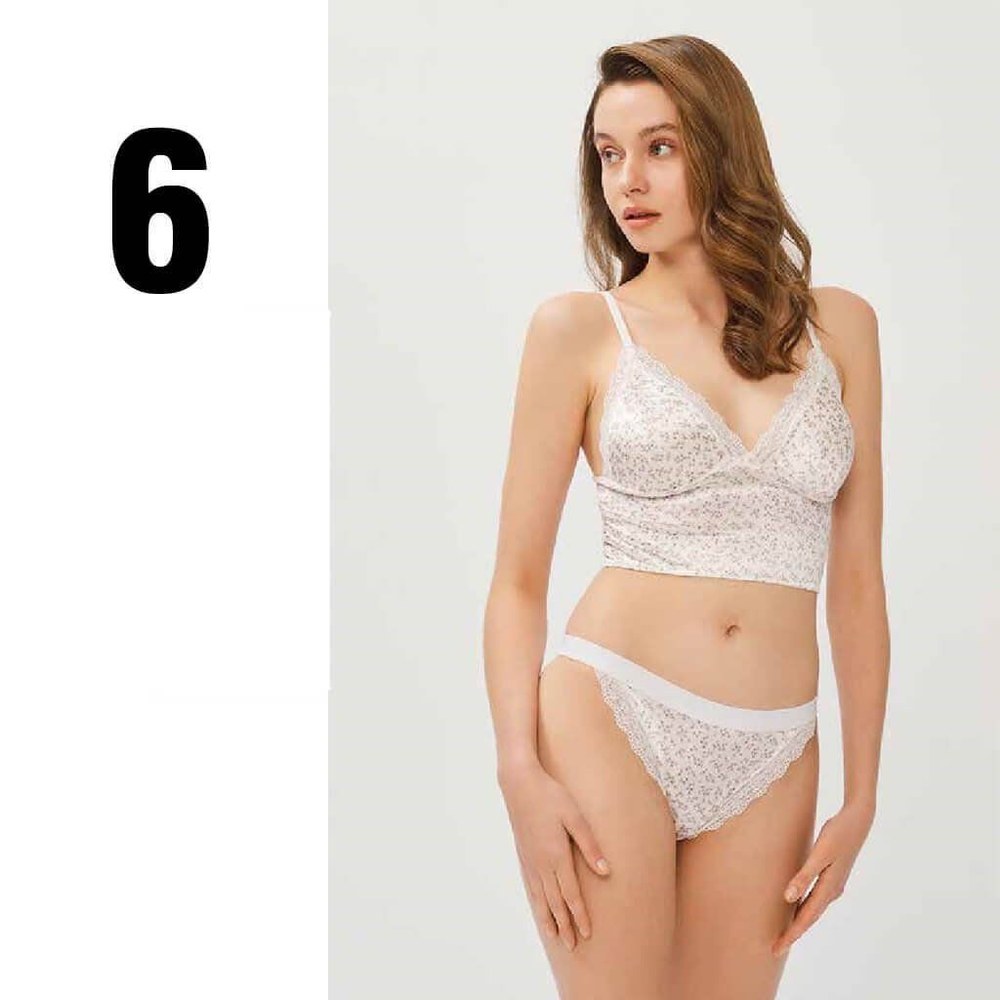 Cansoy 315 Ekru Kadife Bralet Bayan Sütyen Takım 6'lı